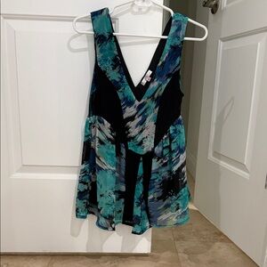 Stella Forest Blue and Black Sleeveless Top